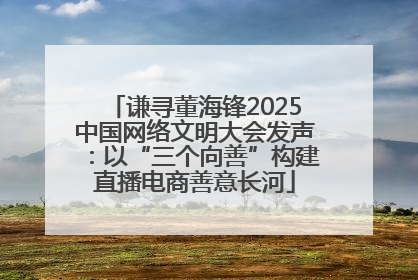 谦寻董海锋2025中国网络文明大会发声：以“三个向善”构建直播电商善意长河
