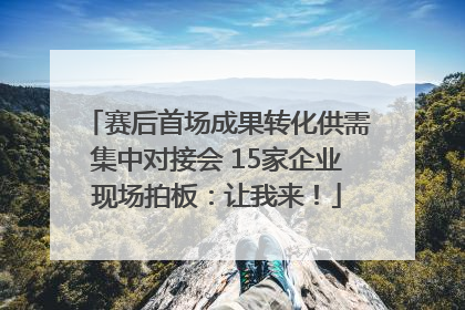 赛后首场成果转化供需集中对接会 15家企业现场拍板：让我来！