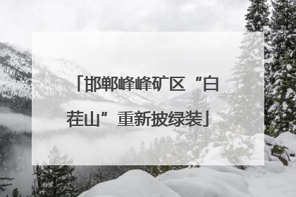 邯郸峰峰矿区“白茬山”重新披绿装