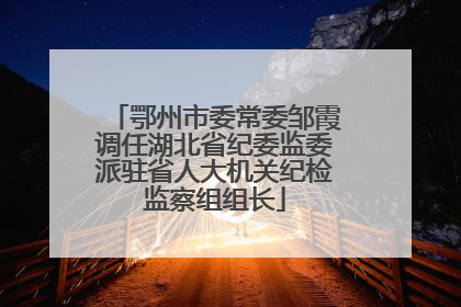 鄂州市委常委邹霞调任湖北省纪委监委派驻省人大机关纪检监察组组长