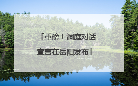 重磅！洞庭对话宣言在岳阳发布