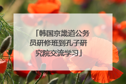 韩国京畿道公务员研修班到孔子研究院交流学习