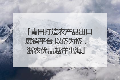 青田打造农产品出口展销平台 以侨为桥，浙农优品越洋出海