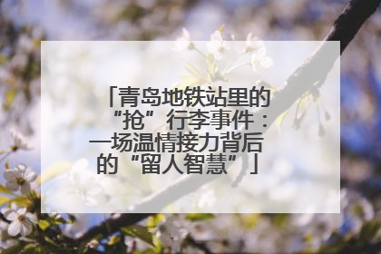 青岛地铁站里的“抢”行李事件：一场温情接力背后的“留人智慧”