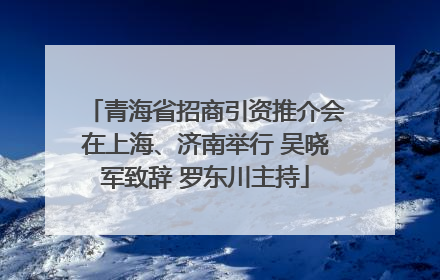 青海省招商引资推介会在上海、济南举行 吴晓军致辞 罗东川主持
