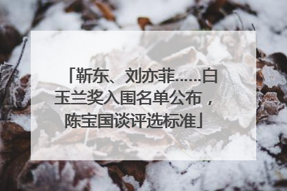 靳东、刘亦菲……白玉兰奖入围名单公布，陈宝国谈评选标准