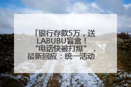 银行存款5万，送LABUBU盲盒！“电话快被打爆”，最新回应：统一活动，进货渠道不清楚