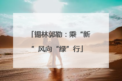 锡林郭勒：乘“新”风向“绿”行