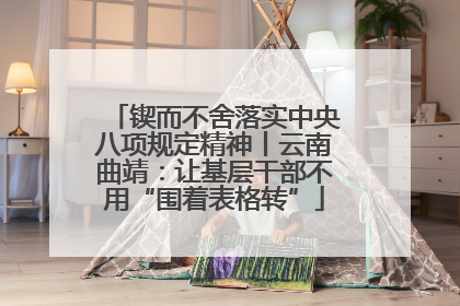 锲而不舍落实中央八项规定精神丨云南曲靖：让基层干部不用“围着表格转”