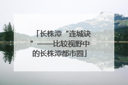 长株潭“连城诀”——比较视野中的长株潭都市圈