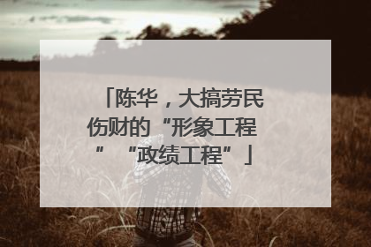 陈华，大搞劳民伤财的“形象工程”“政绩工程”
