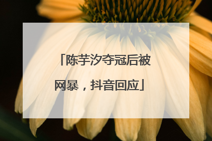 陈芋汐夺冠后被网暴，抖音回应