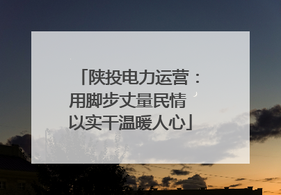 陕投电力运营：用脚步丈量民情 以实干温暖人心