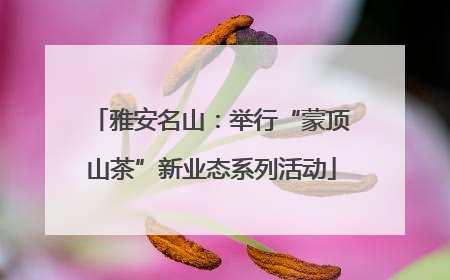 雅安名山：举行“蒙顶山茶”新业态系列活动