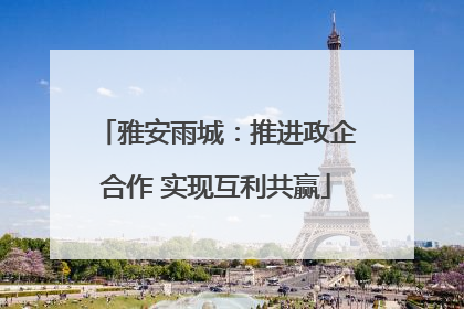 雅安雨城：推进政企合作 实现互利共赢
