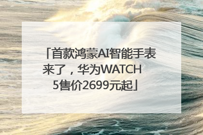 首款鸿蒙AI智能手表来了，华为WATCH 5售价2699元起
