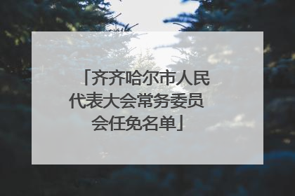 齐齐哈尔市人民代表大会常务委员会任免名单