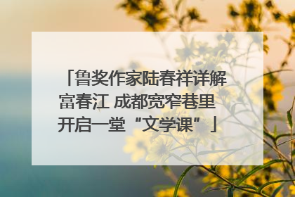 鲁奖作家陆春祥详解富春江 成都宽窄巷里开启一堂“文学课”