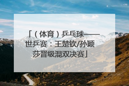（体育）乒乓球——世乒赛：王楚钦/孙颖莎晋级混双决赛