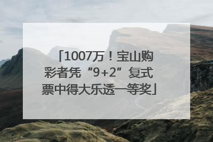 1007万！宝山购彩者凭“9+2”复式票中得大乐透一等奖
