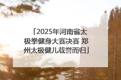 2025年河南省太极拳健身大赛决赛 郑州太极健儿载誉而归