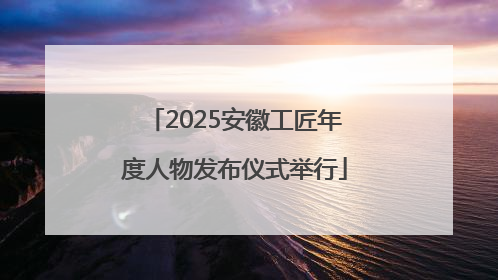 2025安徽工匠年度人物发布仪式举行