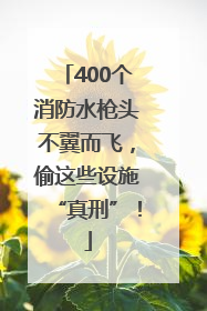 400个消防水枪头不翼而飞，偷这些设施“真刑”！