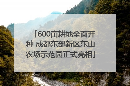 600亩耕地全面开种 成都东部新区东山农场示范园正式亮相