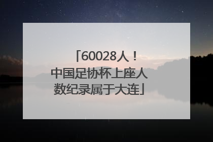 60028人！中国足协杯上座人数纪录属于大连