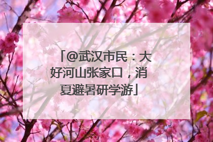 @武汉市民：大好河山张家口，消夏避暑研学游
